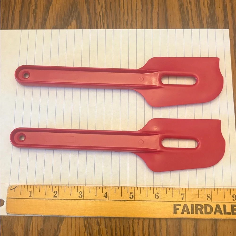 Tupperware Red Paddle Spatula -Set of 2 Brand New #13